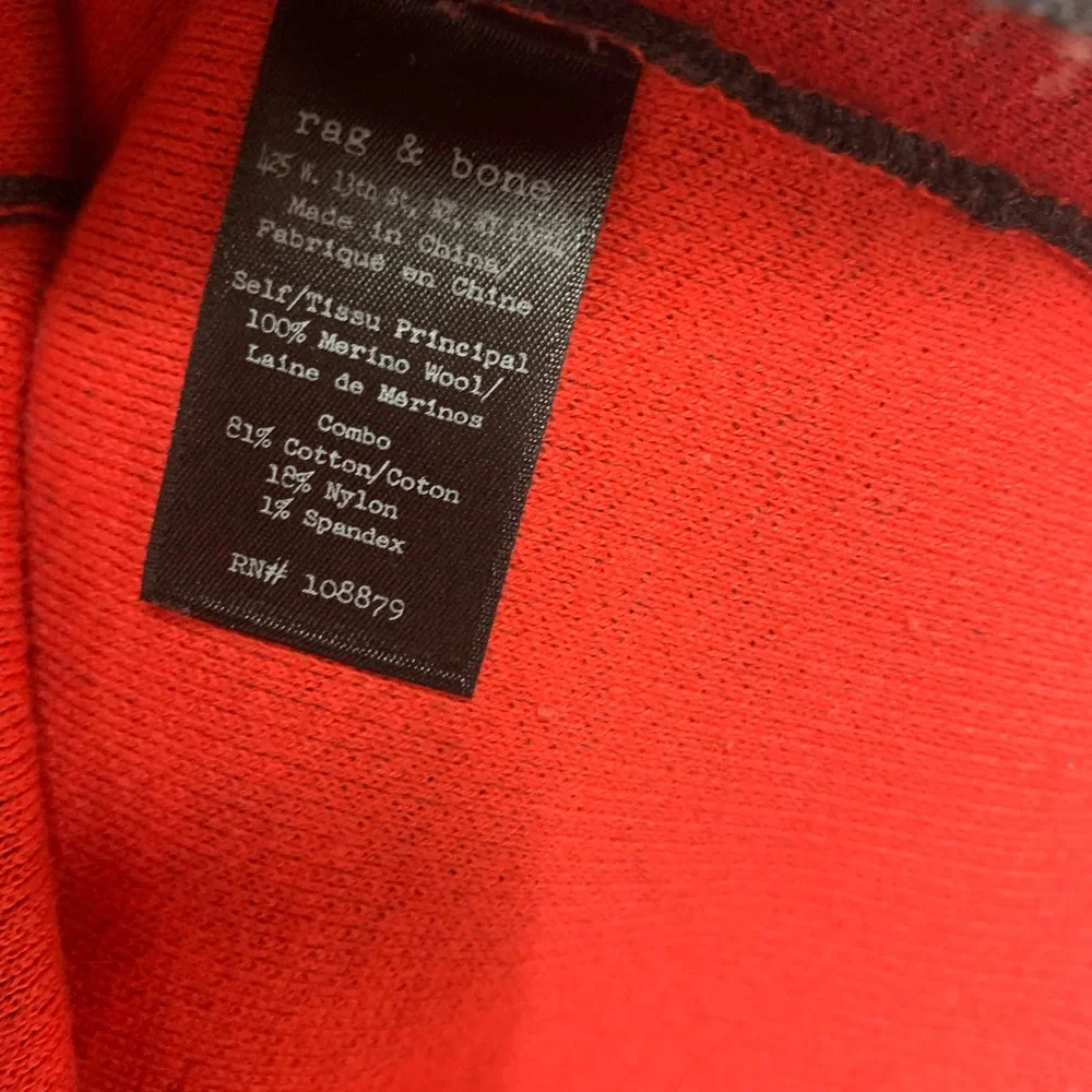 Rag & Bone Merino Wool Charcoal Red Knit Fitted Dress Size XS - Picture 4 of 6